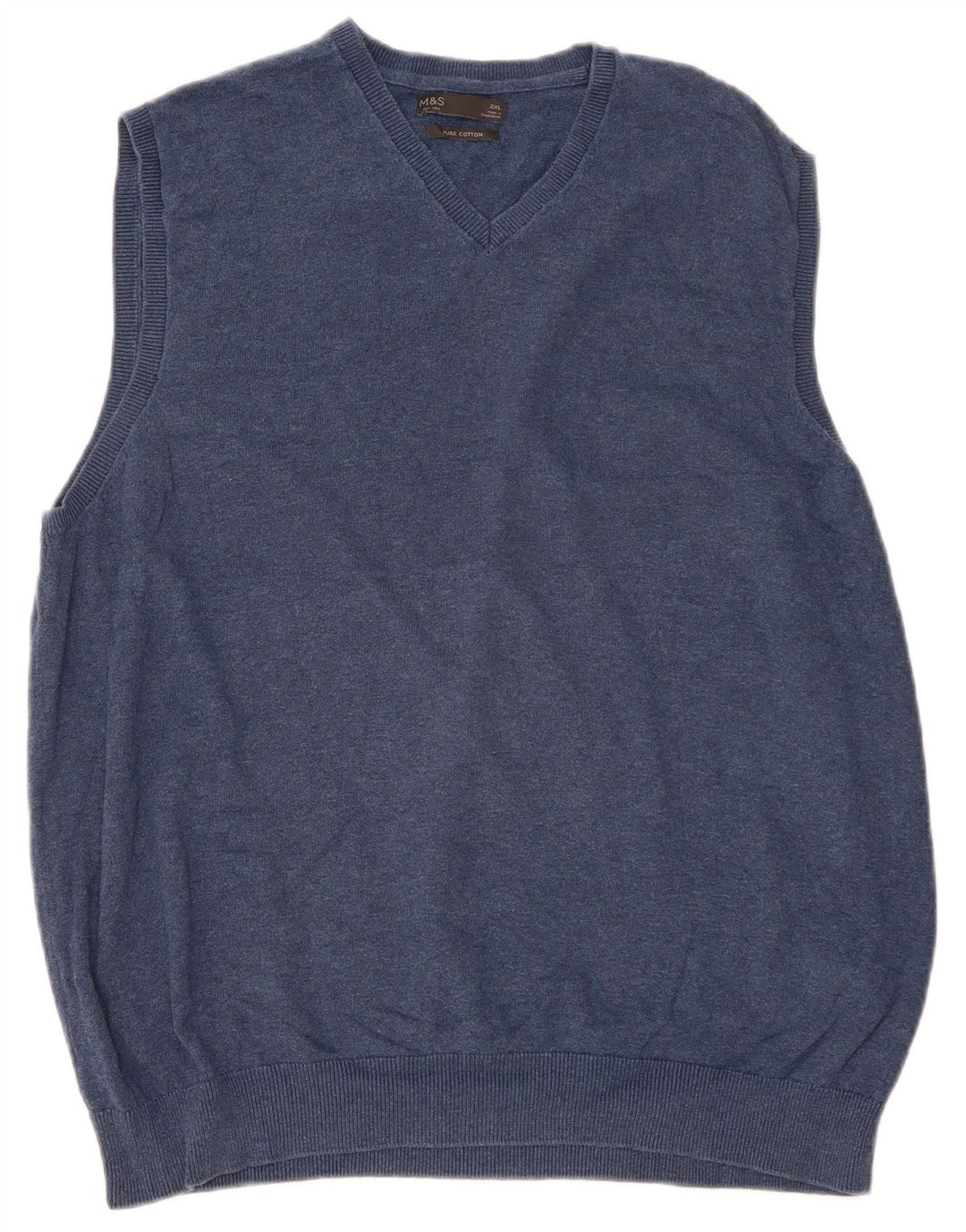 Marks & Spencer Herren Weste Tank Top 2XL Marineblau Baumwolle