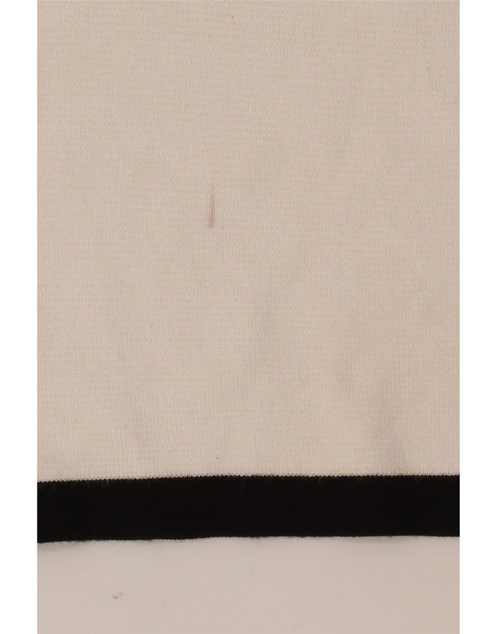 Zara Damen Crop T-Shirt Top UK 12 Mittelweiß Farbblock