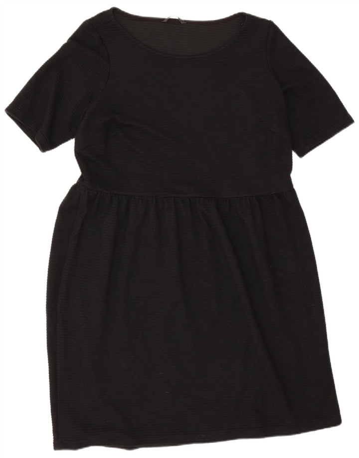 Marks & Spencer Damen Basic Kleid UK 16 Large Schwarz
