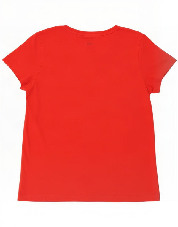 Puma Damen Grafik T-Shirt Top UK 14 Large Rot