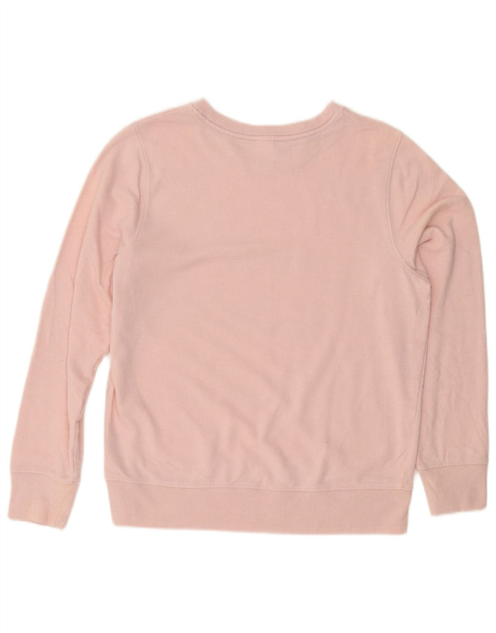 CALVIN KLEIN Damen Grafik-Sweatshirt-Pullover UK 14 Mittelrosa Baumwolle