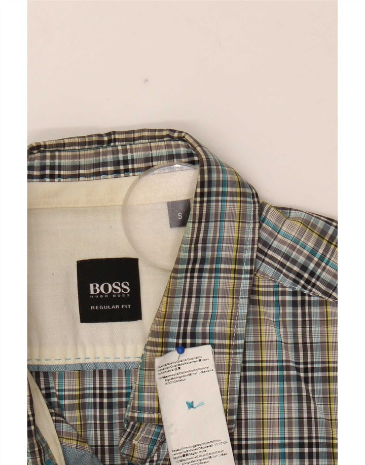 Hugo Boss Herrenhemd, klein, mehrfarbig, kariert, Baumwolle