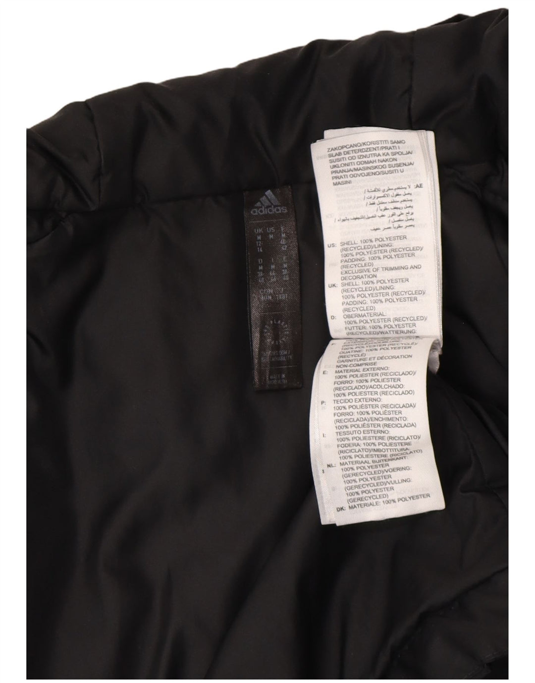 Adidas Damen Kapuzenjacke, gepolstert, UK 12/14, mittelschwarz, Polyester