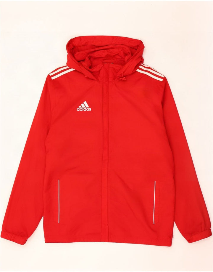 Adidas Herren-Regenjacke mit Kapuze, UK 38/40, mittelrotes Nylon