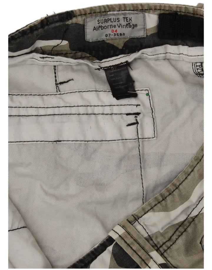 SURPLUS TEX Herren Cargoshorts XL W40 Grüne Tarnung Baumwolle