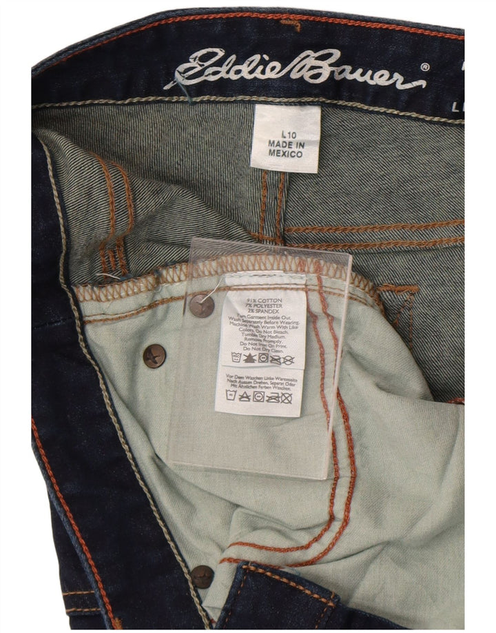 Eddie Bauer Damen Straight Bootcut Jeans US 10 Large W32 L36 Blaue Baumwolle