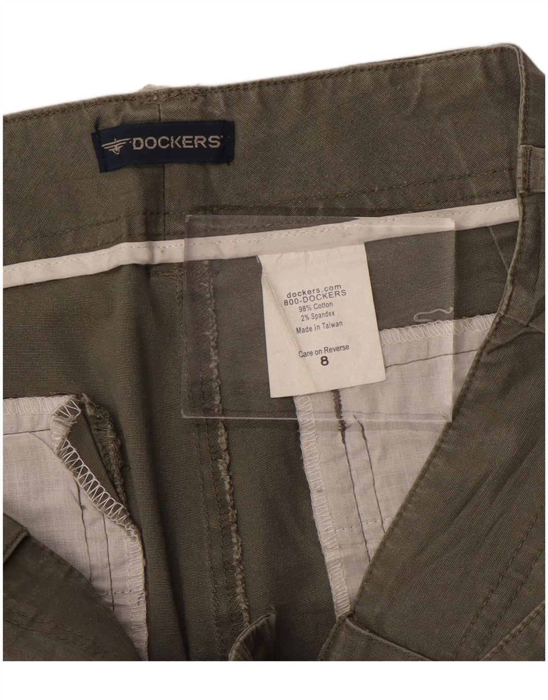 Dockers Damen Cargoshorts US 8 Medium W30 Khaki Baumwolle