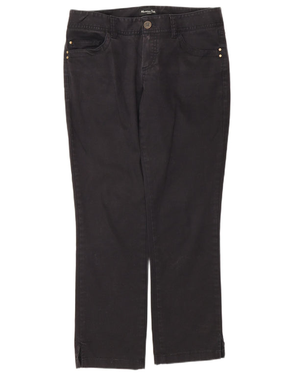 Massimo Dutti Damen Gerade Freizeithose EU 38 Small W28 L27 Schwarz