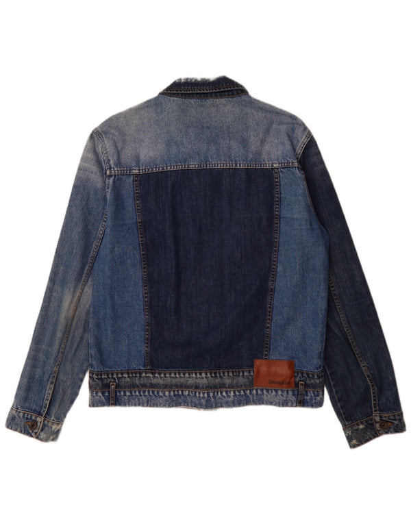 Desigual Herren Jeansjacke UK 40 Große blaue Baumwolle