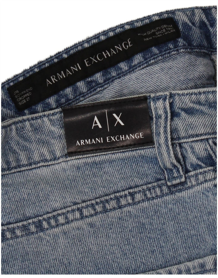 Armani Exchange Damen Boyfriend-Cropped-Jeans W27 L25 Blau
