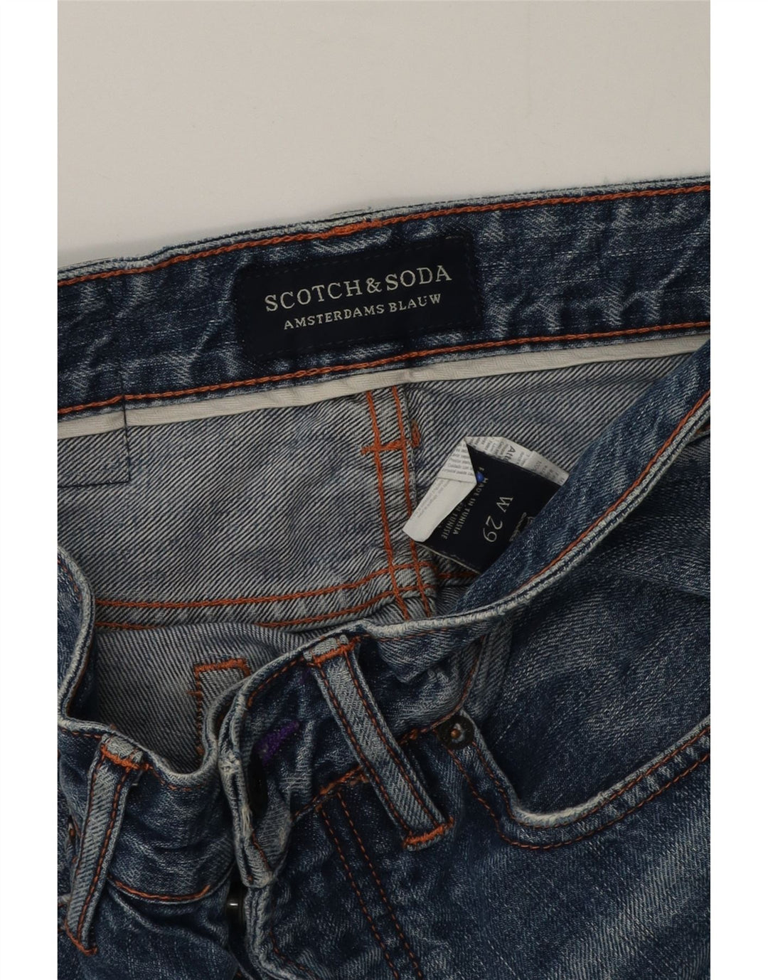 Scotch & Soda Herren Distressed Denim Shorts W29 Small Blau Baumwolle