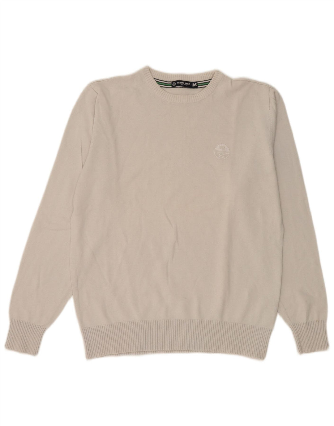 North Sails Damen-Pullover mit Rundhalsausschnitt, UK 14, mittelgraue Baumwolle