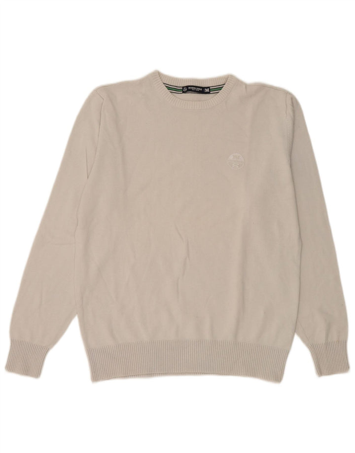 North Sails Damen-Pullover mit Rundhalsausschnitt, UK 14, mittelgraue Baumwolle