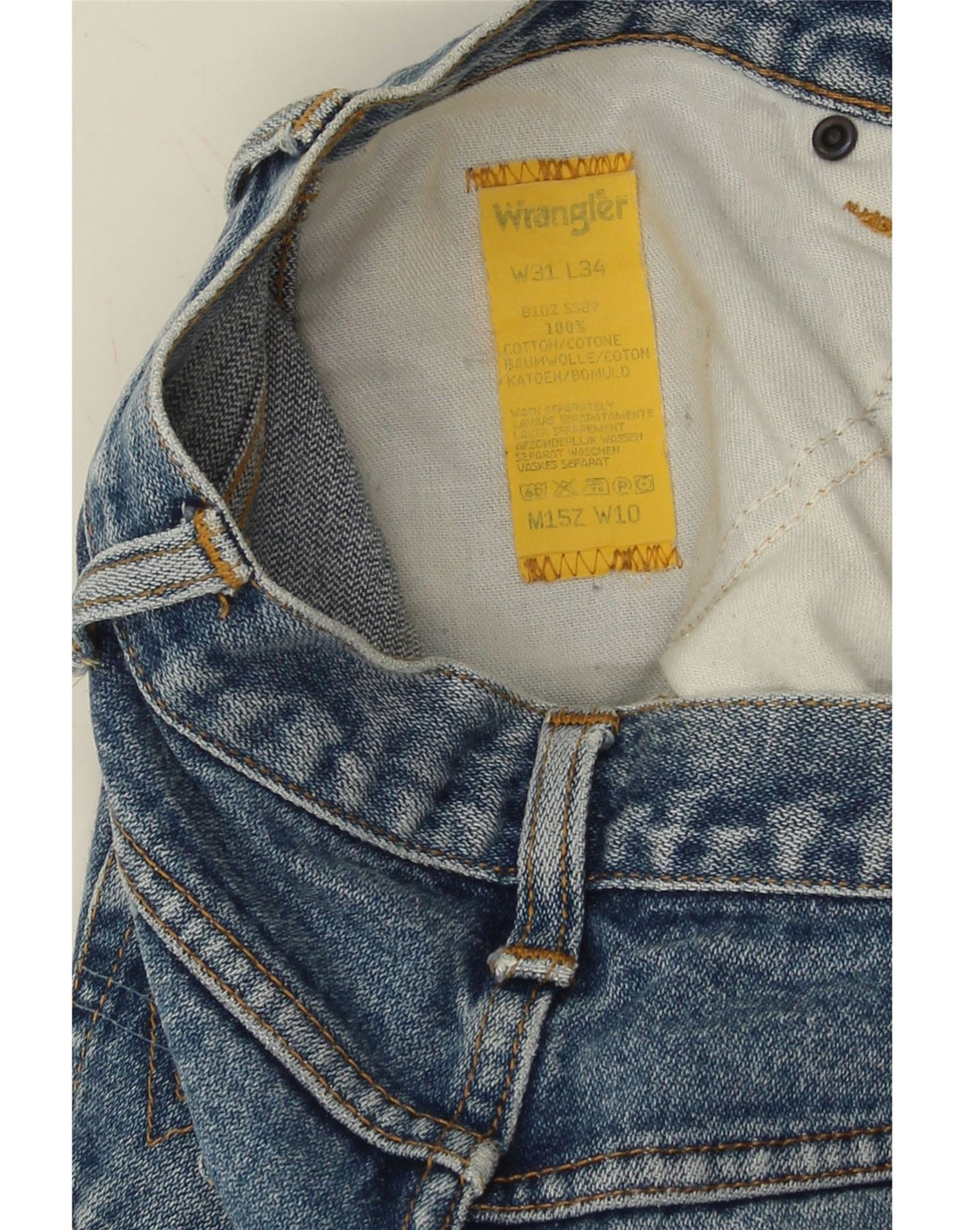 WRANGLER Mens Straight Jeans W31 L34 Blue Cotton Vintage Wrangler and Second-Hand Wrangler from Messina Hembry 