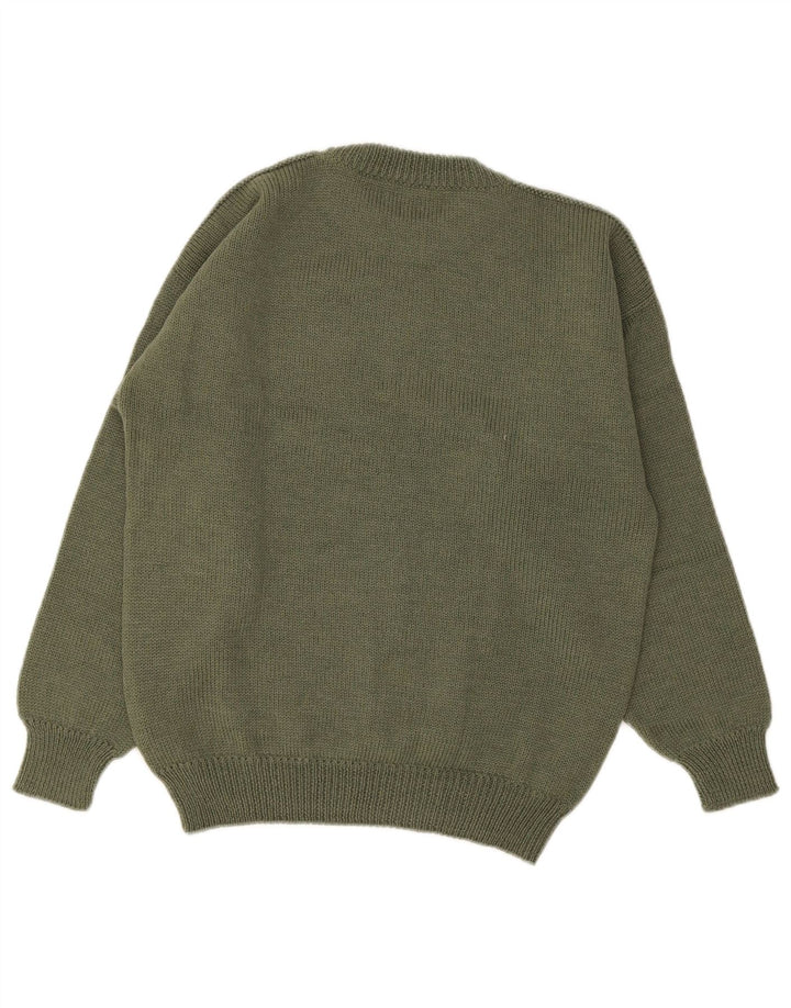 Vintage Herren Pullover mit Rundhalsausschnitt IT 50 Mittelgrün