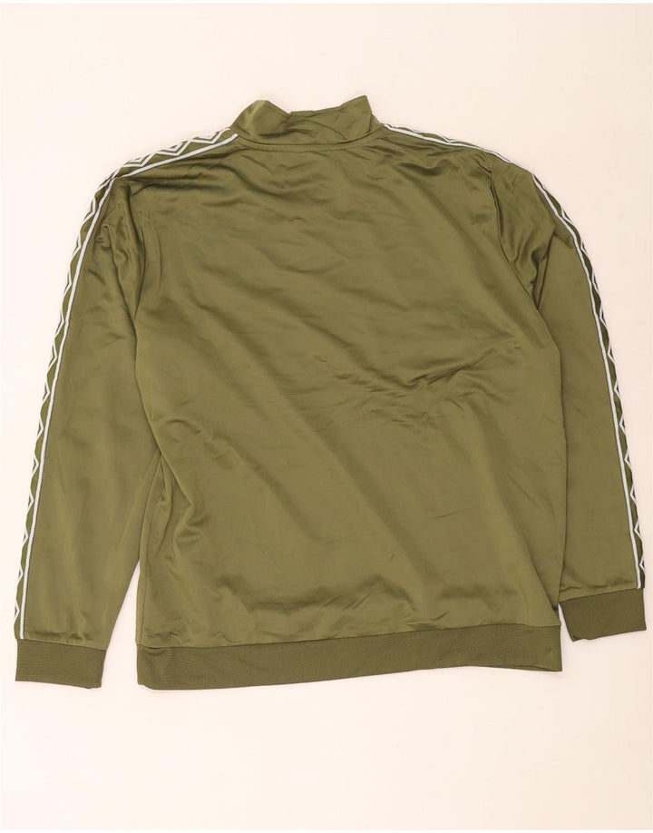 Umbro Herren-Sweatshirt mit grafischem Reißverschluss, XL, grünes Polyester