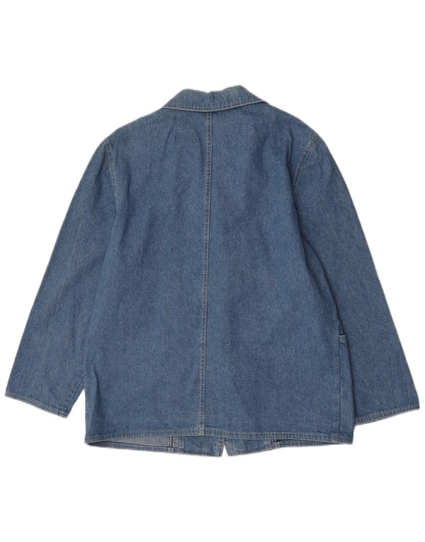 Vintage Damen 1 Knopf Jeans Blazer Jacke UK 16 Groß Blau