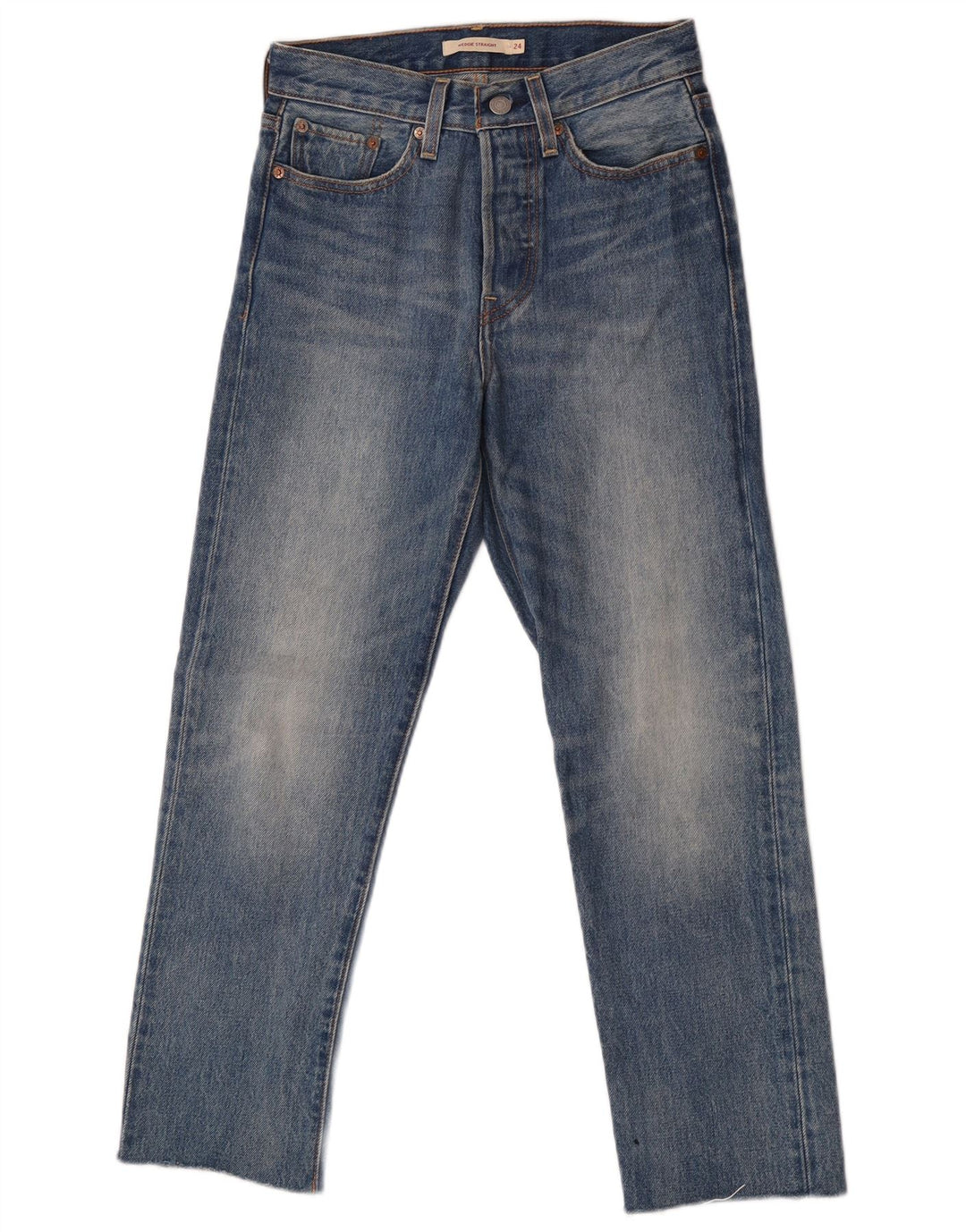 Levi's Damen Wedge Straight Jeans W24 L26 Blaue Baumwolle