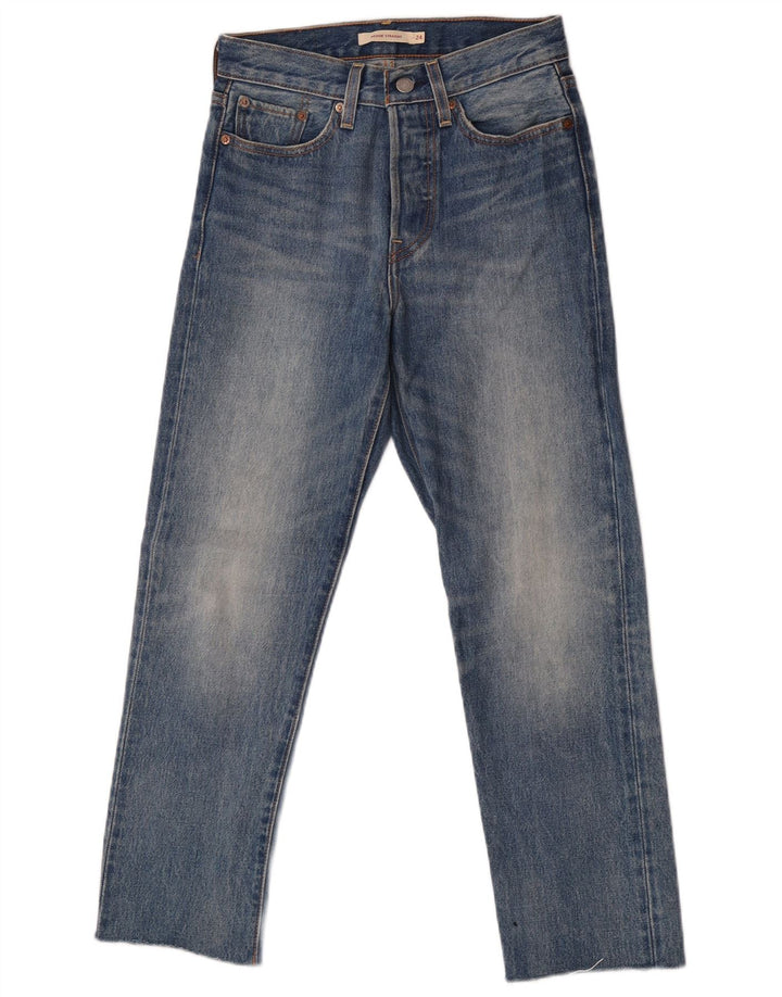 Levi's Damen Wedge Straight Jeans W24 L26 Blaue Baumwolle