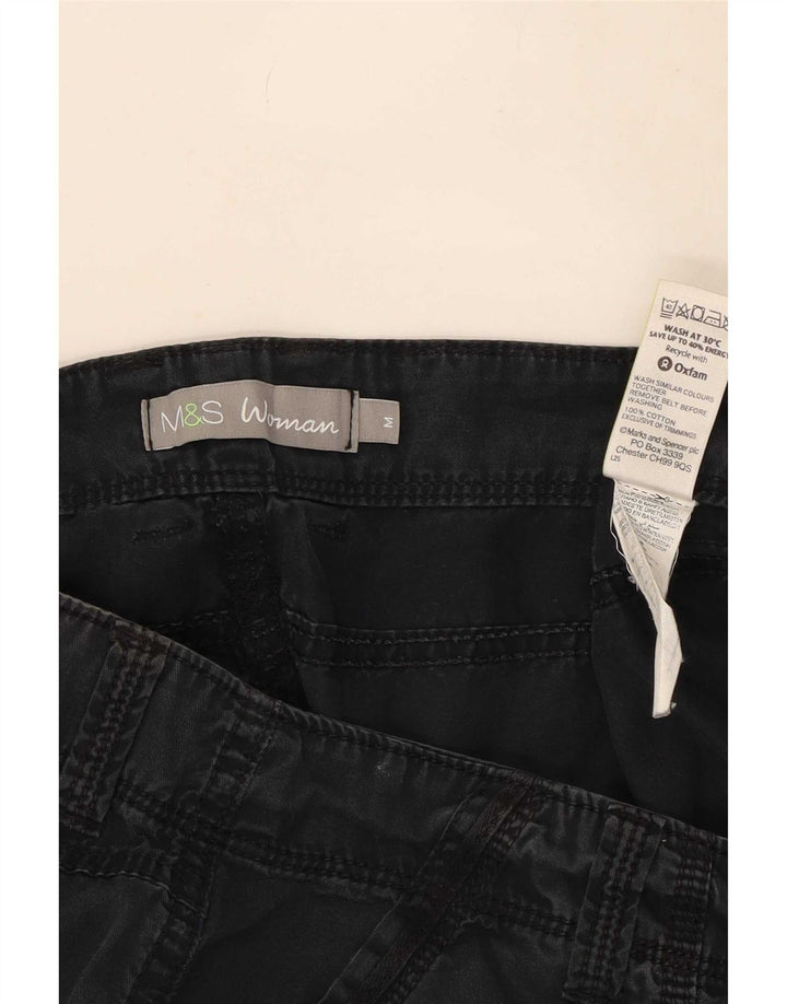 Gerade Damen-Cargohose von Marks & Spencer, Größe M, W34, L30, Schwarz, Baumwolle