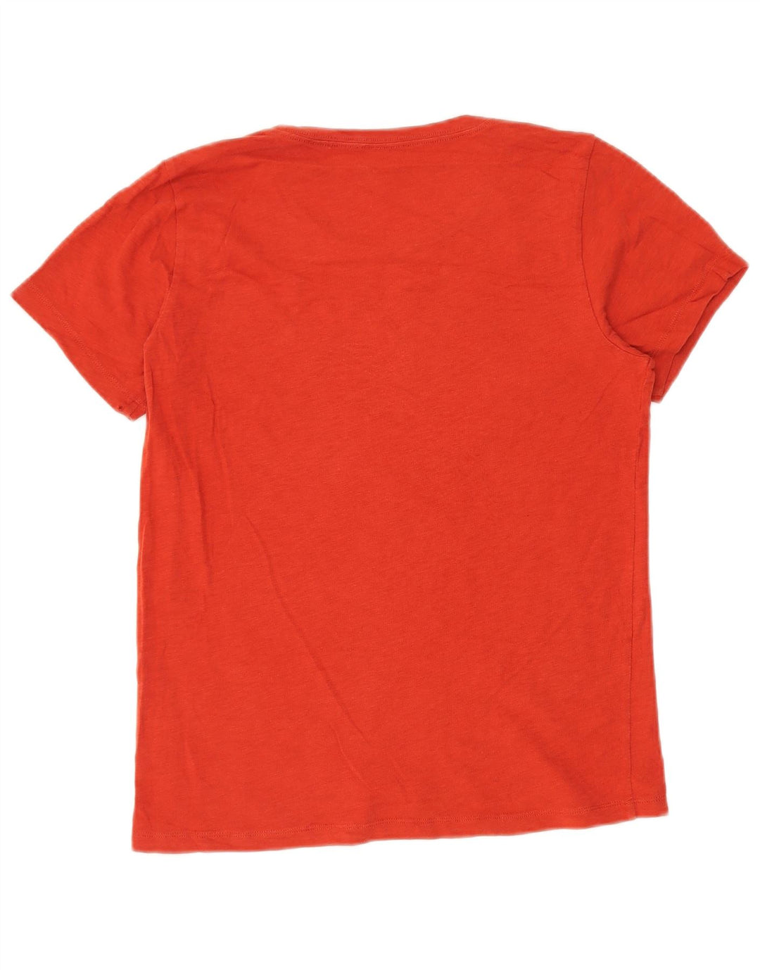 J. CREW Damen Grafik-T-Shirt-Oberteil UK 14 Mittelrote Baumwolle