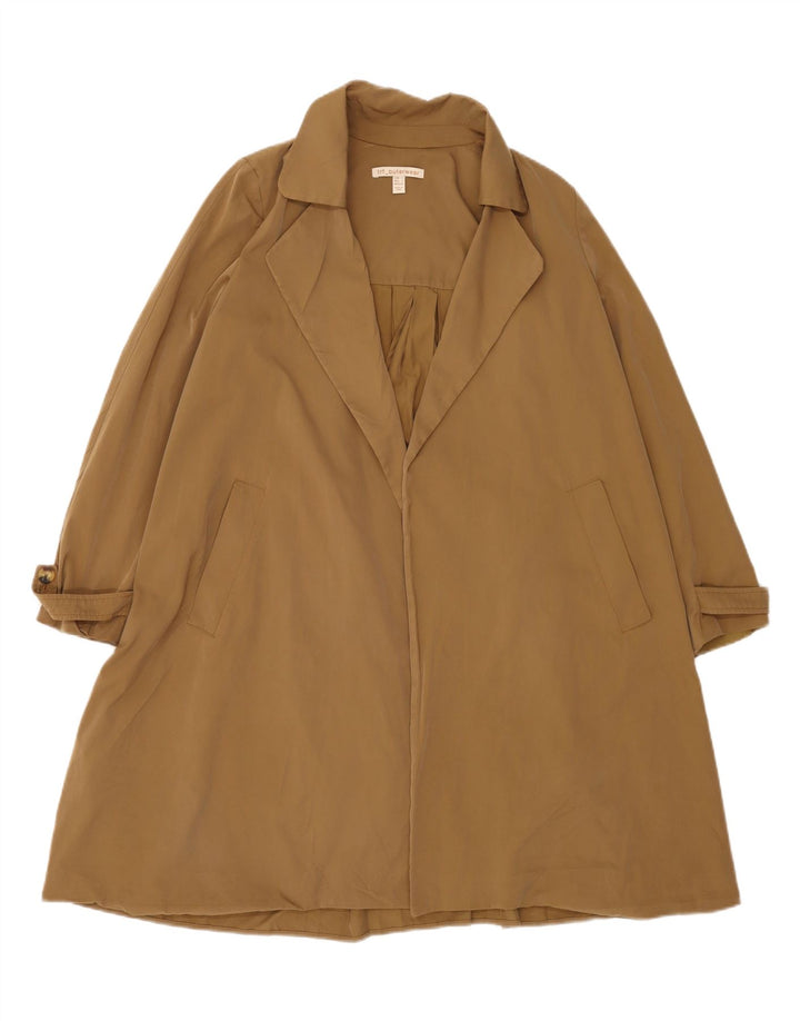 Vintage Damen Offener Trenchcoat UK 10 Klein Braun