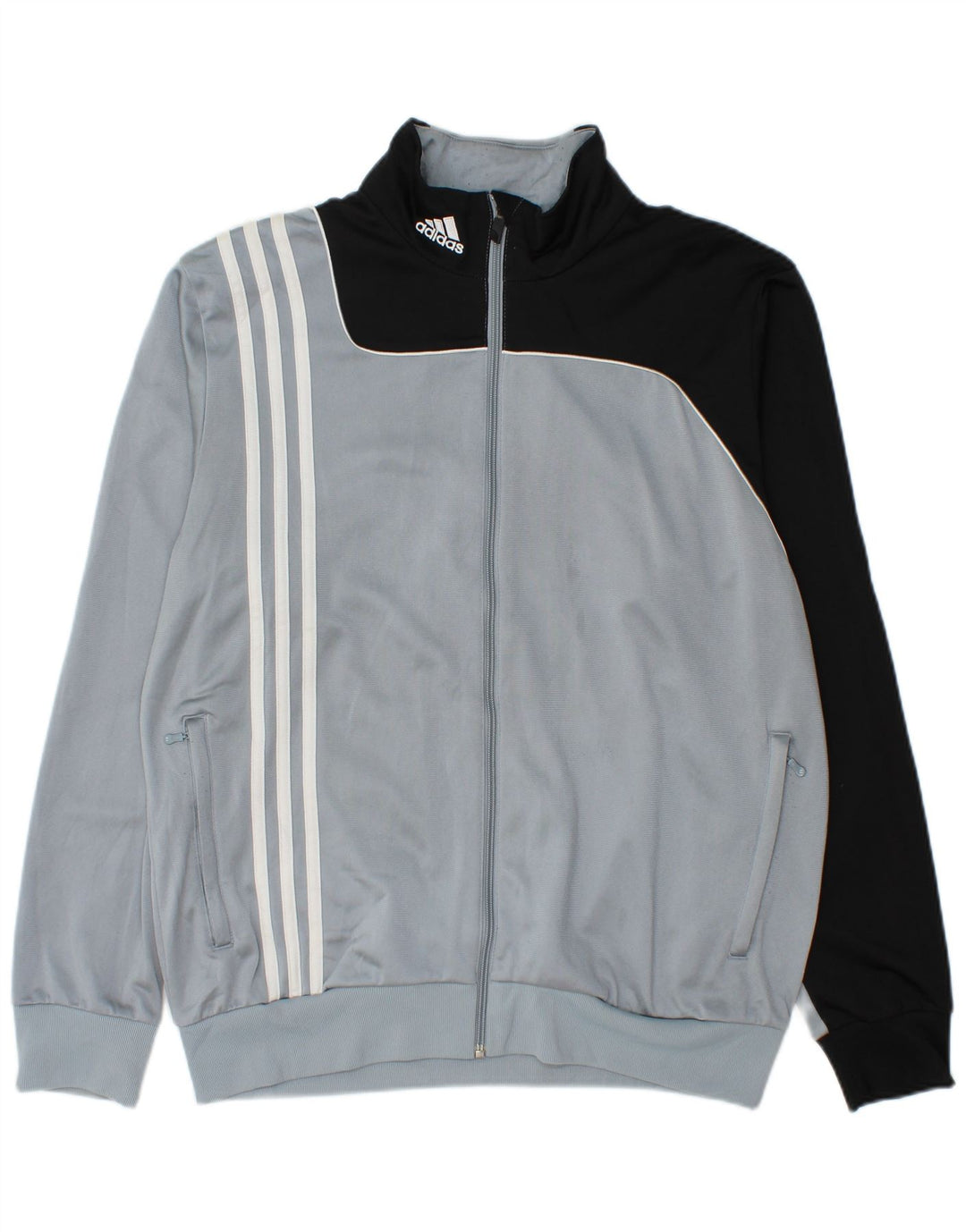 Adidas Herren-Trainingsanzug-Oberteiljacke UK 40/42 Mittelgraues Colourblock-Polyester