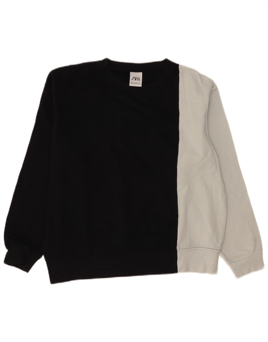 Zara Herren-Sweatshirt-Pullover, mittelgroß, Schwarz, Farbblock