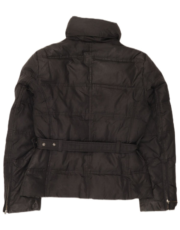 Zara Damen Wattierte Jacke UK 14 Large Schwarz