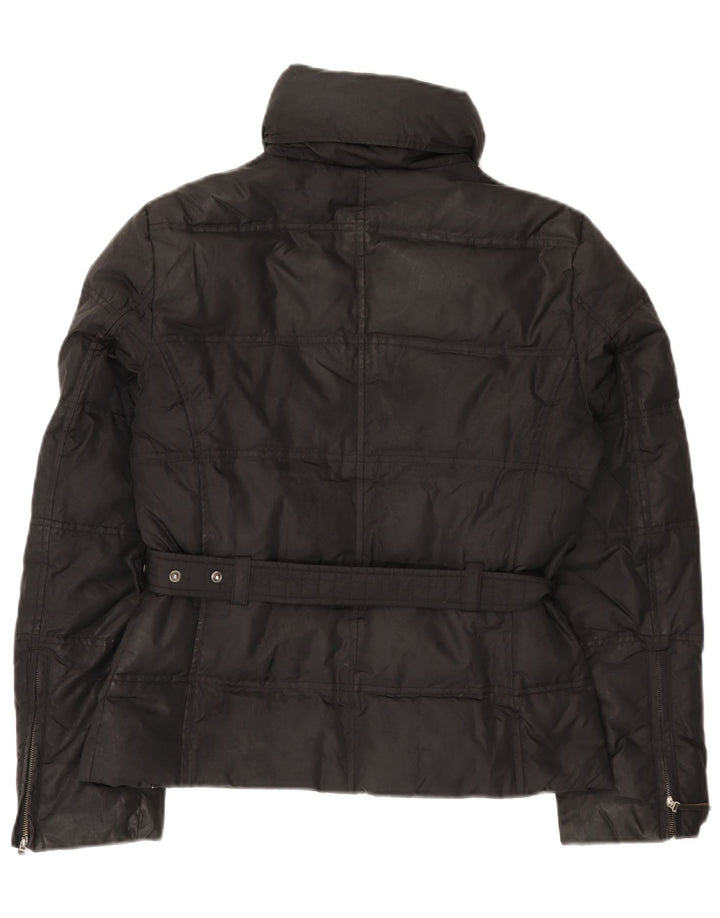 Zara Damen Wattierte Jacke UK 14 Large Schwarz