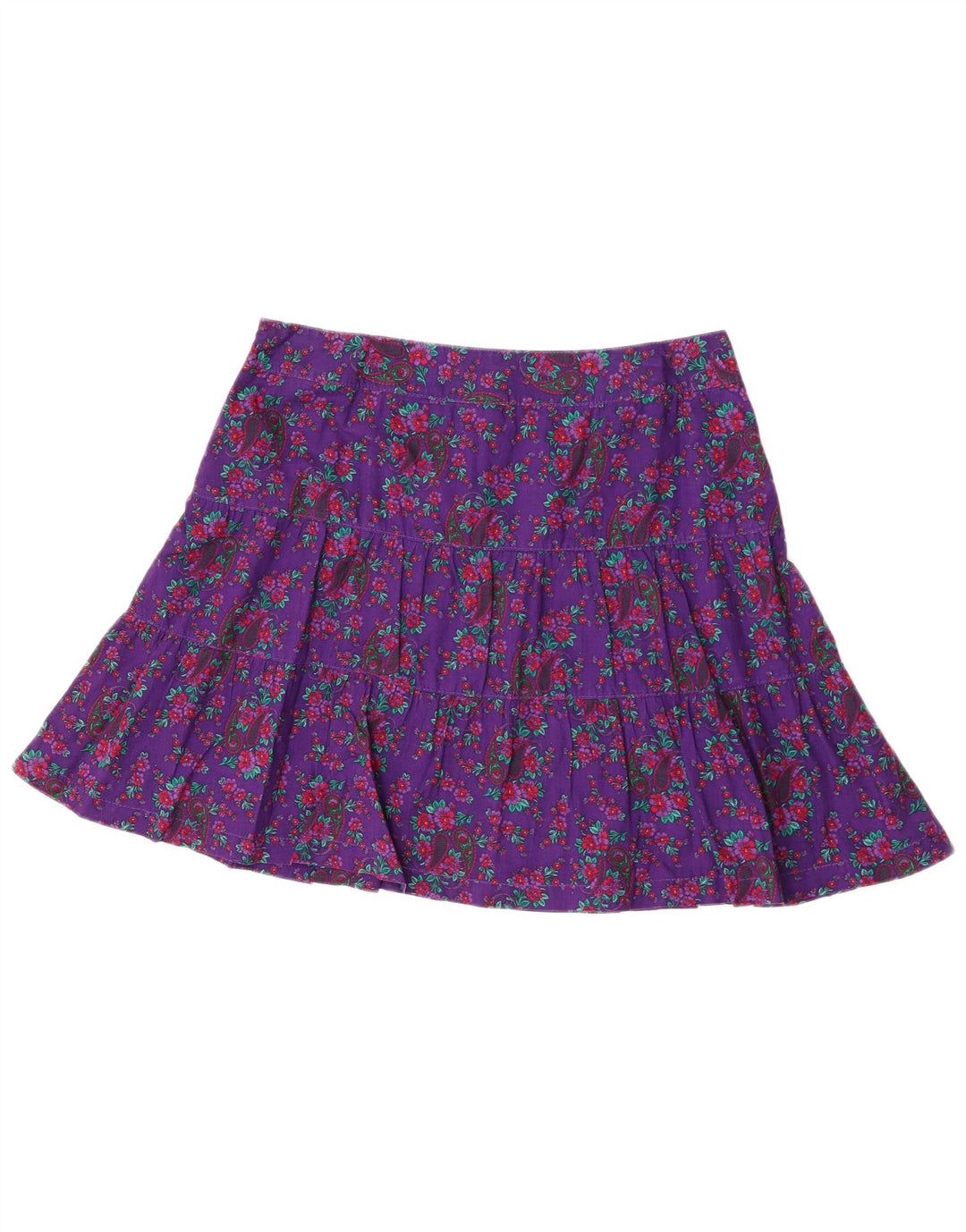 S.Oliver Damen Minirock EU 40 Medium W34 Lila Blumen Baumwolle