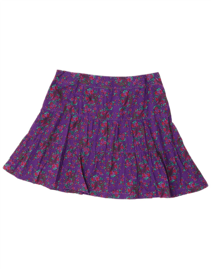 S.Oliver Damen Minirock EU 40 Medium W34 Lila Blumen Baumwolle