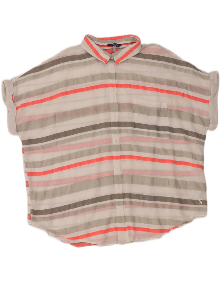 Joules Damen Kurzarmhemd UK 14 Large Mehrfarbig gestreift