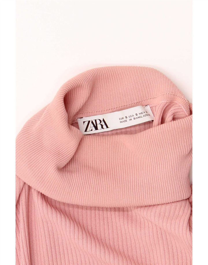 Zara Damen Top Langarm UK 8 Small Pink