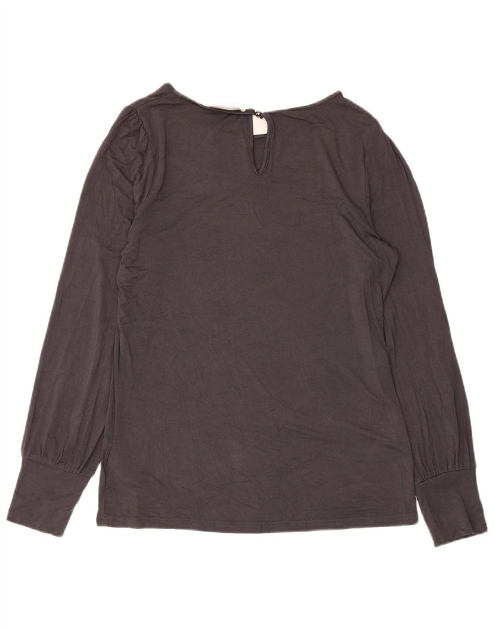 Oasis Langarm-Blusenoberteil für Damen, Gr. 10, Größe S, Grau, Viskose