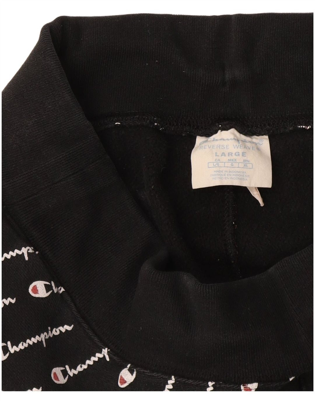 Champion Herren Reverse Weave Graphic Trainingshose Jogger Größe L Schwarz