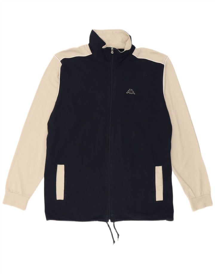Kappa Herren-Trainingsanzugoberteil, große marineblaue Colourblock-Baumwolle