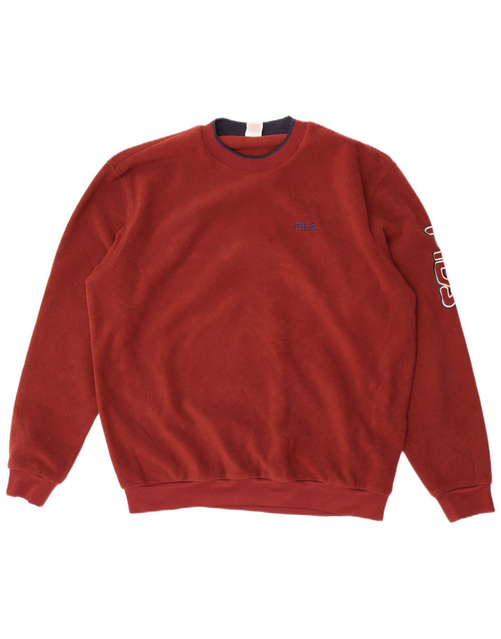 Fila Herren-Fleecepullover mit Grafik, groß, kastanienbraunes Polyester
