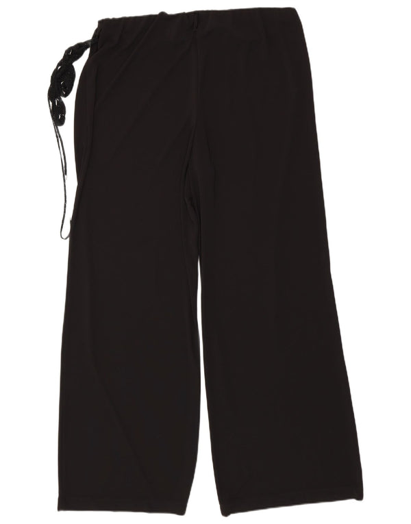 Marks & Spencer Damen-Hose mit weitem Bein, UK 22, 3XL, W34, L32, Schwarz, Polyester