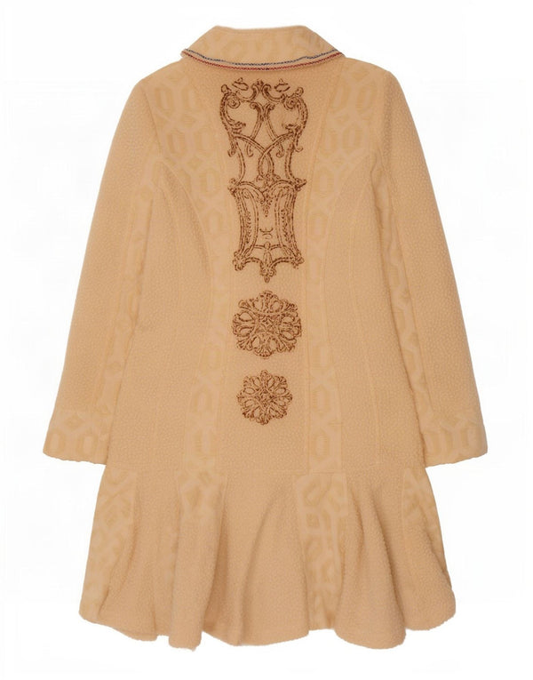 Save the Queen Womens Graphic Overcoat UK 14 Medium Beige Geometrisches Acetat