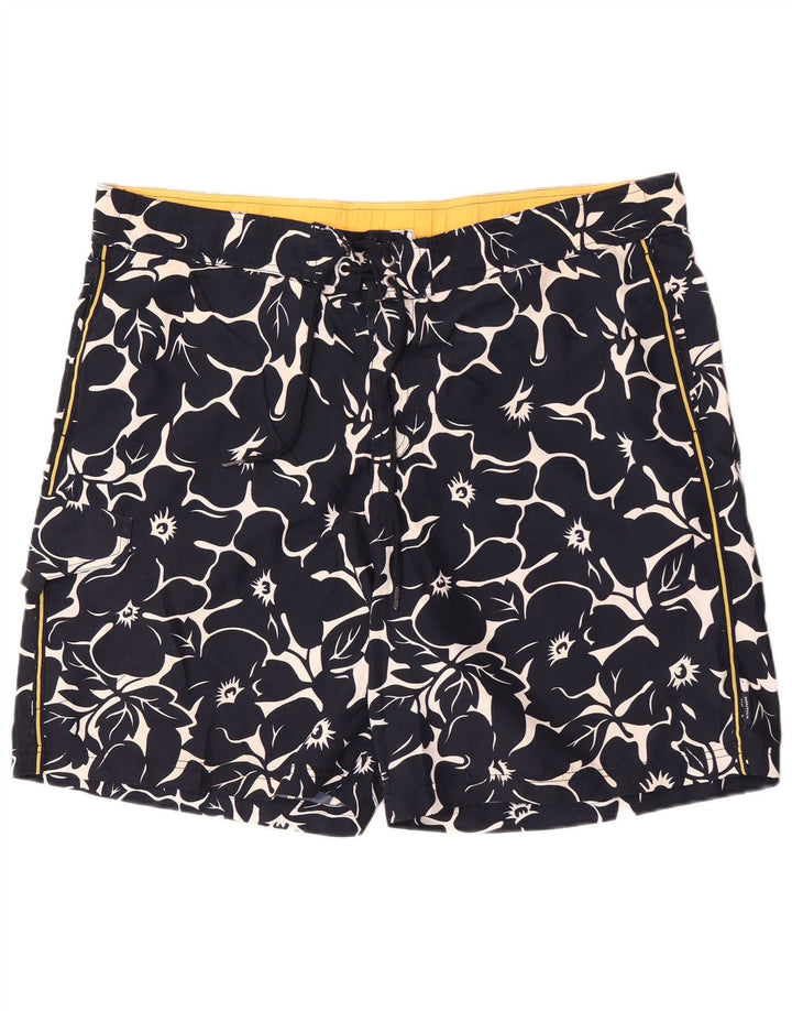 Nautica Herren-Badeshorts XL, Marineblau, Blumenmuster, Polyester