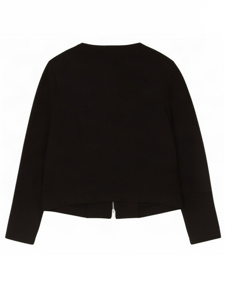 Marks & Spencer Damen-Blazer mit durchgehendem Reißverschluss, UK 12, Mittelschwarz, Polyester