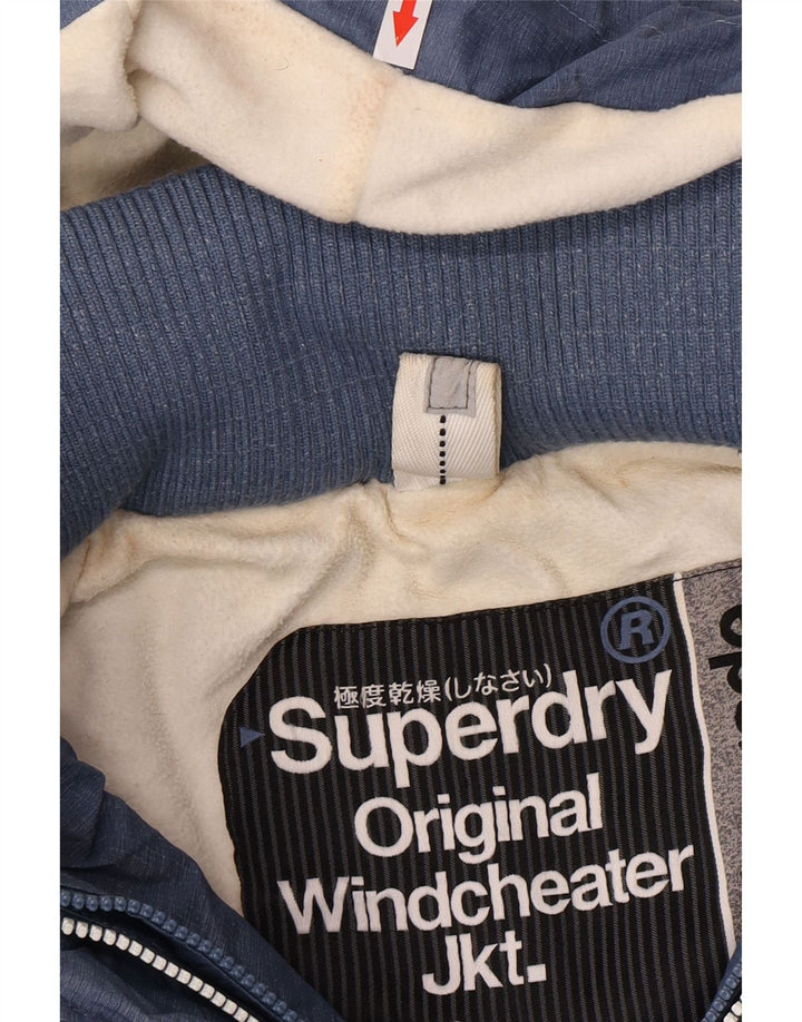 Superdry Damen Graphic Windjacke UK 14 Mittelblau