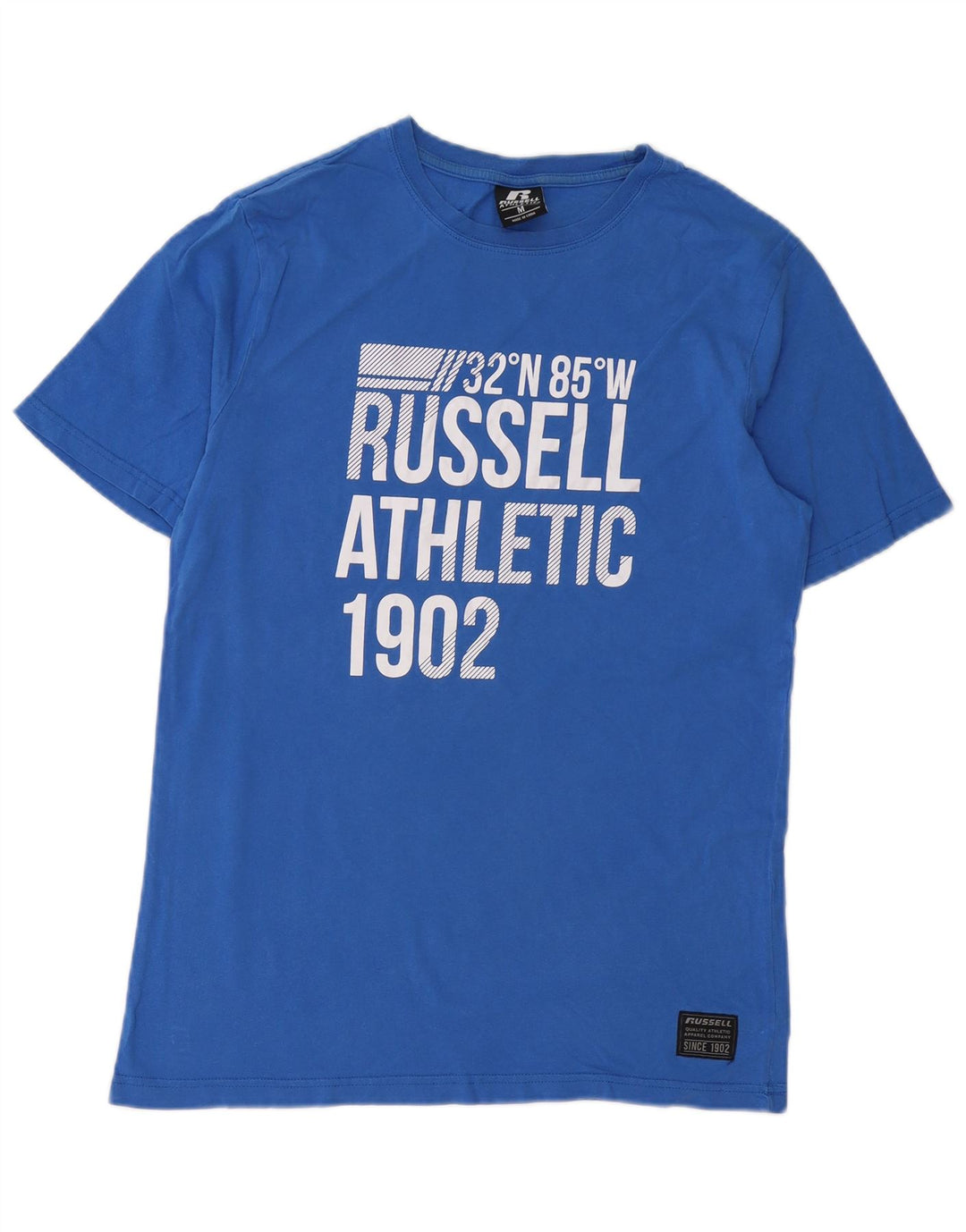 RUSSELL ATHLETIC Herren-T-Shirt mit Grafik, mittelblaue Baumwolle