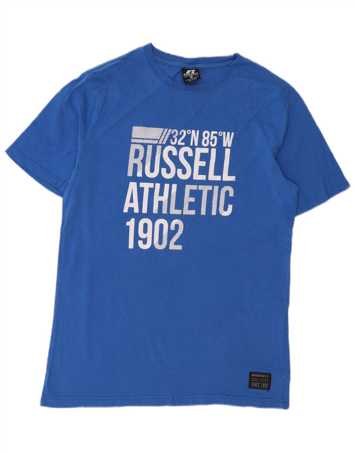 RUSSELL ATHLETIC Herren-T-Shirt mit Grafik, mittelblaue Baumwolle