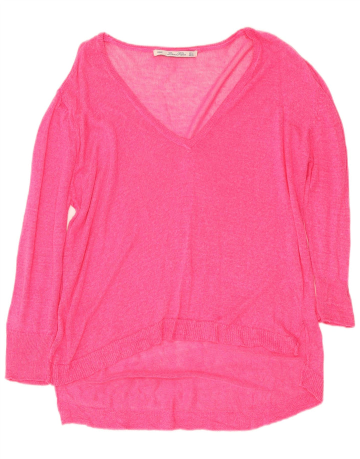Zara Damen-Pullover mit V-Ausschnitt, Gr. 16, Rosa