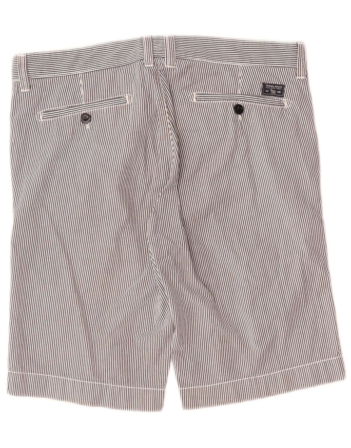 Woolrich Herren-Chinoshorts W33, mittelmarineblaue Nadelstreifen-Baumwolle