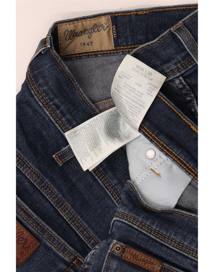 Wrangler Herren Texas Stretch Straight Jeans W36 L26 Blaue Baumwolle