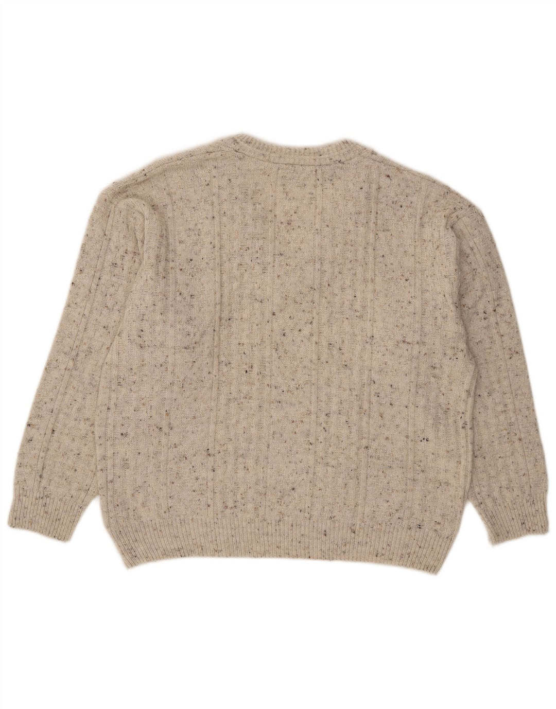 Canda Herren-Pullover mit V-Ausschnitt, Mittelgrau geflecktes Acryl