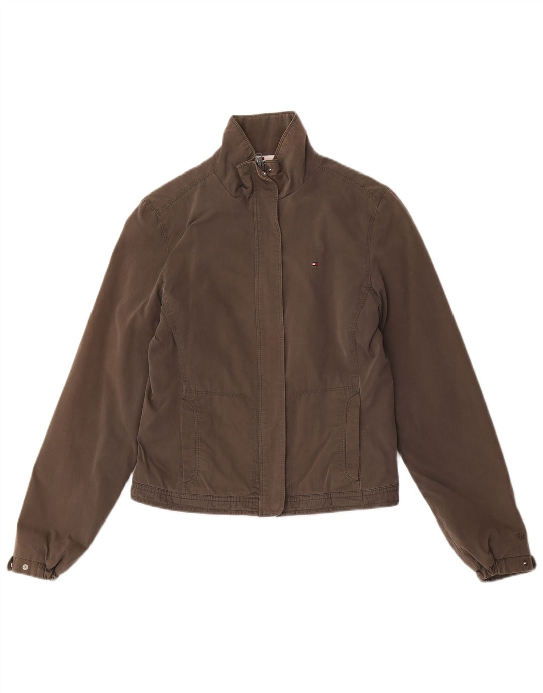 Tommy Hilfiger Damen Bomberjacke UK 10 Small Grau Polyester